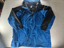 L.L.Bean Kids Hooded Rain Jacket Blue Black XL 18/20 Lightweight Nylon