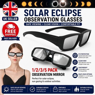1 bis 5er Pack Sonnenfinsternis Gläser ISO-zertifiziert Sichere Sonnenschirme für Sonnenfinsternis