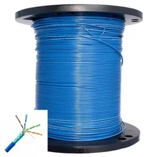 Houston Wire and Cable 26 AWG CAT 5E 4/P Stranded Shielded - Blue, 500' Spool