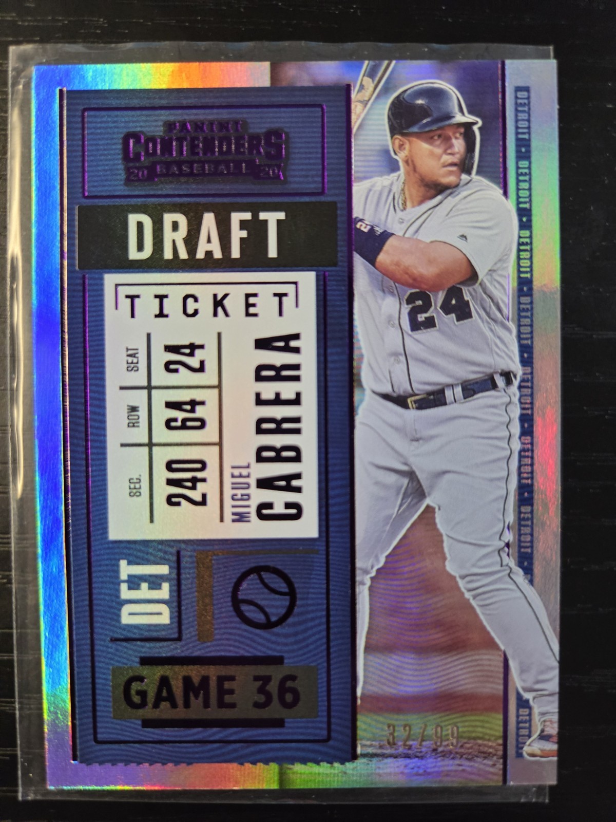 2020 Panini Contenders Miguel Cabrera Draft Ticket Red /99 #52