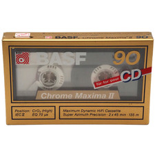 BASF CHROME MAXIMA II 90 TYPE 2 II BLANK AUDIO CASSETTE TAPE (1989) NEW SEALED