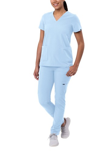 Adar Addition Scrub Set For Women - V-Neck Scrub Top & Skinny Cargo Scrub Pants - Picture 155 of 161
