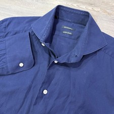 Suit Supply Men s 15 1/2 Pure Cotton 2 Ply Blue Button Shirt