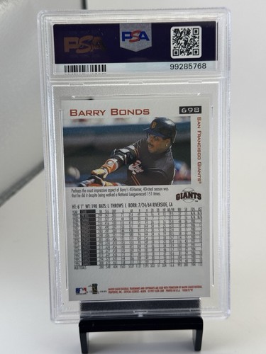 LOW POP 1997 FLEER #698 BARRY BONDS GIANTS PSA 10 SAN FRANCISCO CARD - Picture 2 of 2