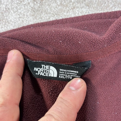 The North Face Men’s 1/4 Zip Sweat Shirt Size 2XL Maroon Fleece - Picture 4 of 8