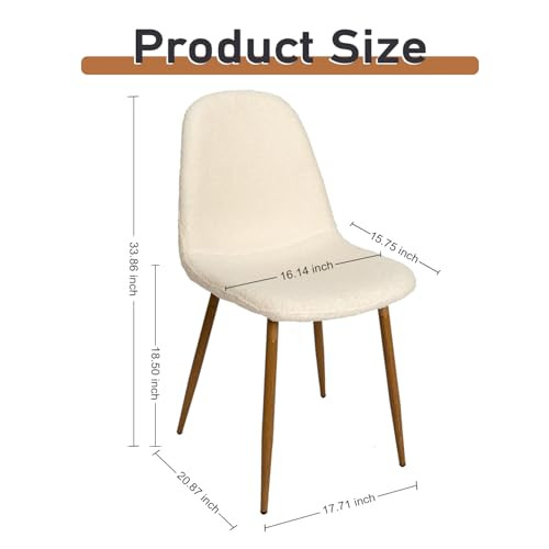  Modern Dining Chairs Set of 4, Upholstered Fabric Armless Dining Room Seating 