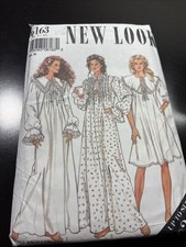 Vintage Poet Nightgown Sewing Pattern S-XL Victorian Prairie New Look 6163 UNCUT