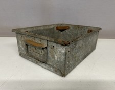 Vintage Galvanised Industrial Storage Box Old Metal Galvanised Workshop Tray