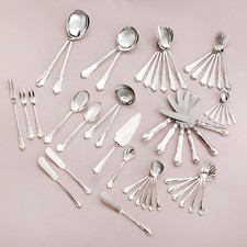 50 Teile  Wilkens Dresdner Barock Menübesteck und Vorleger für 6 Personen 800...