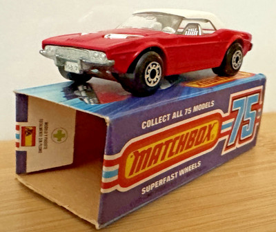 Vintage Matchbox Superfast No.1 Dodge Challenger Red White Roof Lesney England