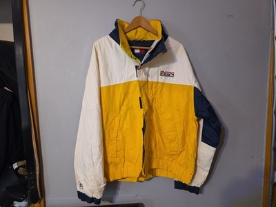Vintage 90s Tommy Hilfiger Sailing Gear Jacket Mens Large Yellow Flag
