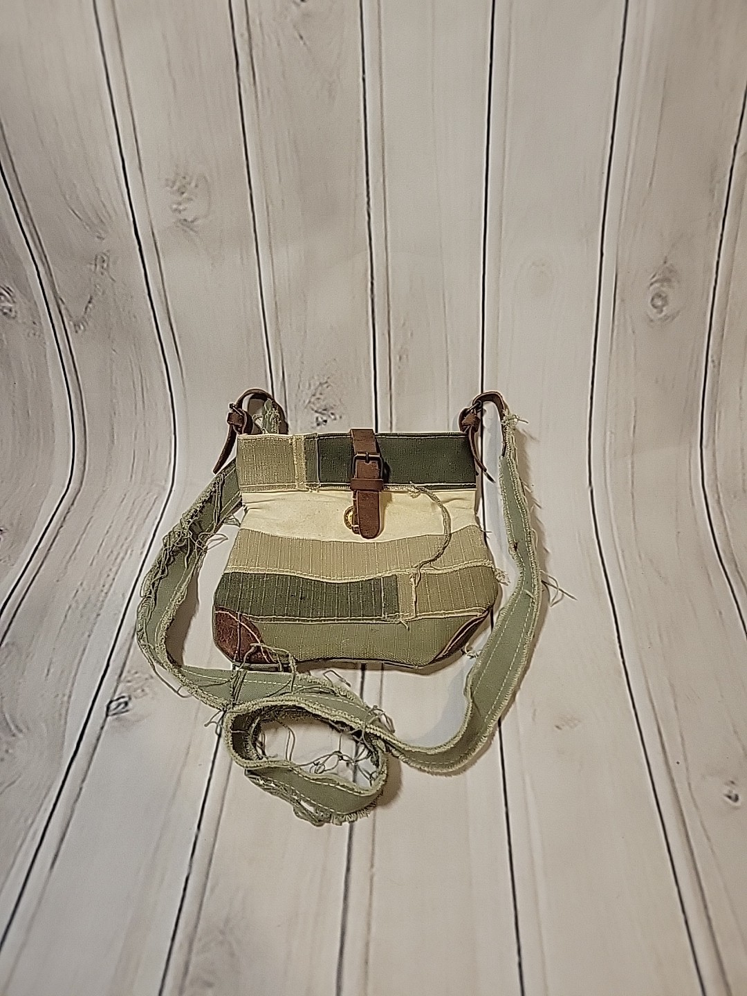 Distressed Cotton Patchwork Crossbody Shoulder Ba… - image 1