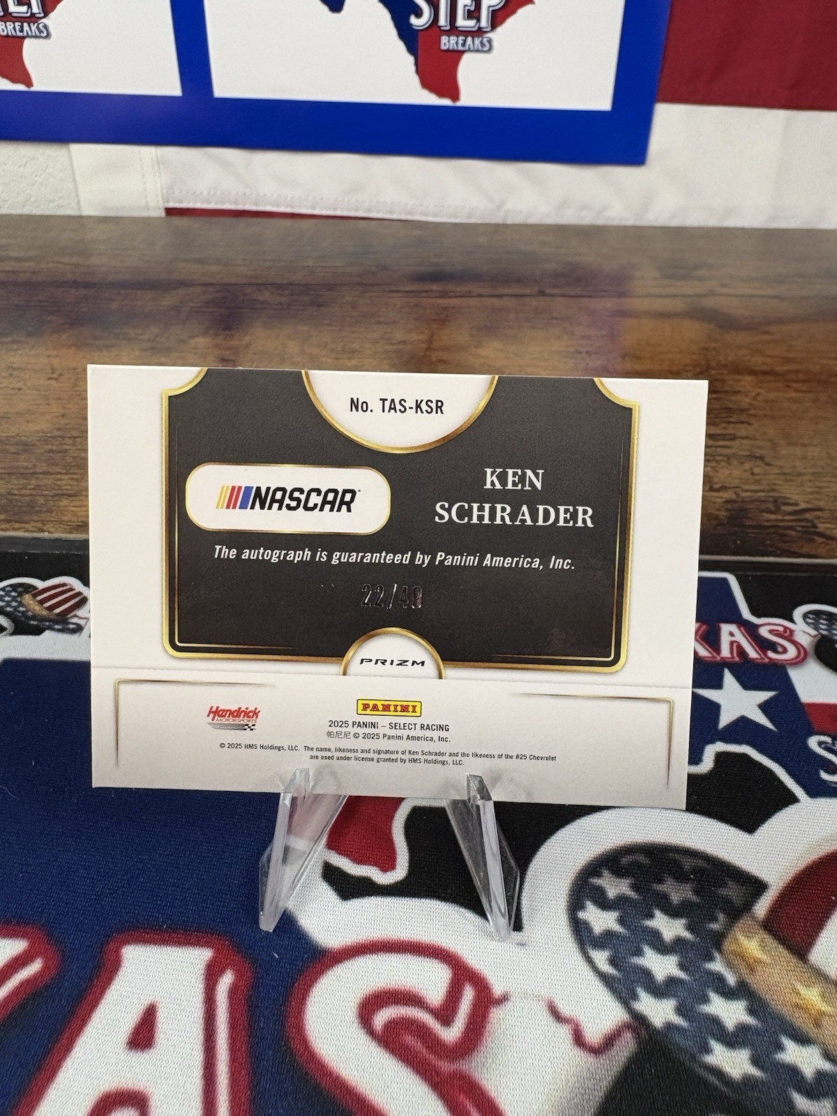 KEN SCHRADER 2025 SELECT RACING TRACKSIDE ACTION SIGNATURES PURPLE PRIZM /49