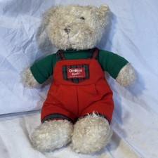 Oshkosh Teddy Bear In Overalls Stuffed Animal Plush