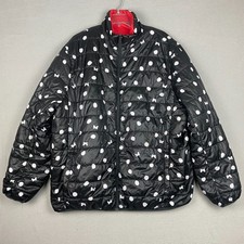 Disney Unisex XXL Minnie Mouse Puffy Reversible Jacket Red Black Polka Dot Bow