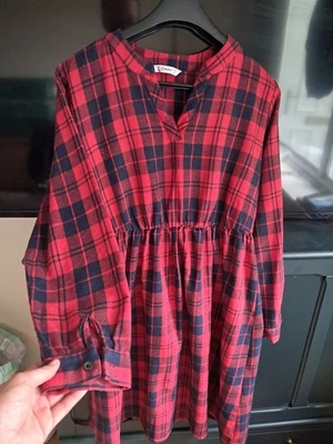 Patpat Women's Red Check Long-sleeved Dress Size 16-18 M-13 - Image 1 of 4