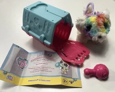 Scruff a Luvs Babies Puppy Dog Kennel Comb Keychain Rainbow 4” Adoption Cert