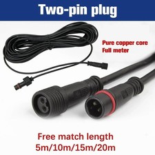5 Meter Verlängerungskabel für Solarstrahler wasserdicht Kabel 2 Pin Stecker auf Buchse
