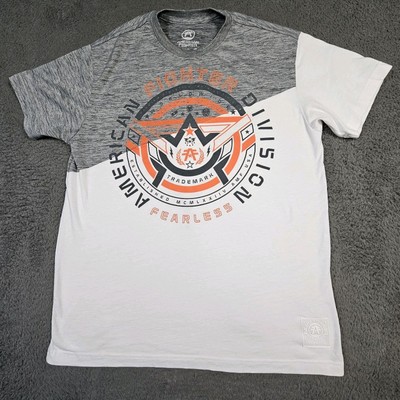 American Fighter Powell Tshirt Mens Large Short Sleeve By Buckle White And Gray