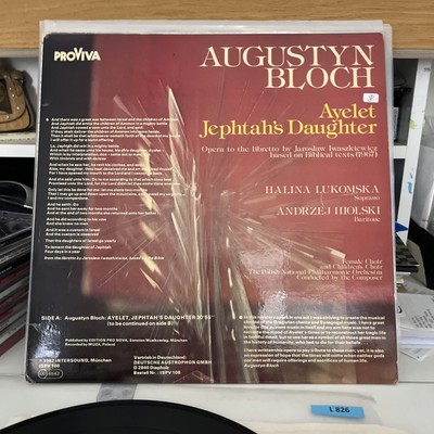 BLOCH- AYELET, JEPHTAH S DAUGHTER LP MAKSYMIUK L826