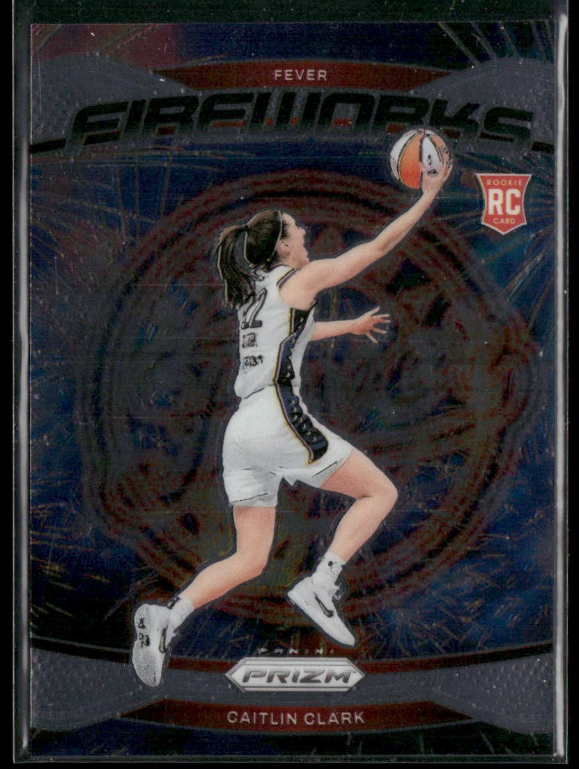Caitlin Clark #13 Basketball Cards 2024 Panini Prizm WNBA Fireworks trading card — raw and PSA graded price guide