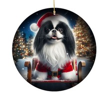 Japanese Chin Christmas Tree Porcelain Ornament
