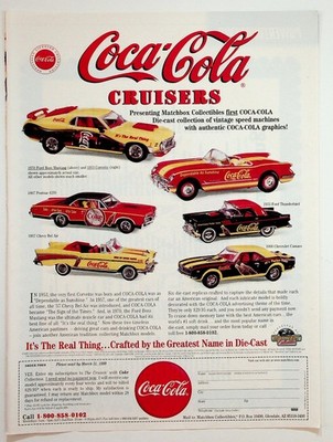 1999 Coca-Cola Cruisers Matchbox Die-Cast Cars Magazine Ad Order Form Ephemera