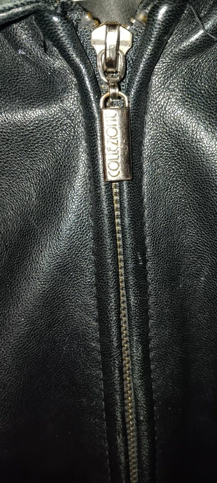 Armani Collezione Chaqueta Abrigo Cuero Negro Ropa de Calle-Hombres M Foto 4 de 4