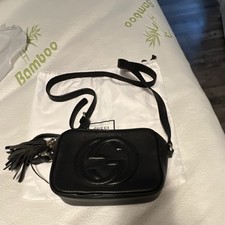 Gucci Soho Black Crossbody Bag Tassel Logo Accent Designer w/ Original Dust Bag