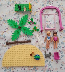 RARE VINTAGE LEGO 2555 BELVILLE SHELL OIL PROMO COMPLETE SWING SET - NO Towel