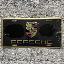 Discontinued Factory sealed Official Porsche LICENSE PLATE with crest NEW