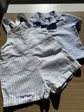 Vintage Baby Dior Jumper/Overalls And Dress Shirt 9 months Designer Infant EUC