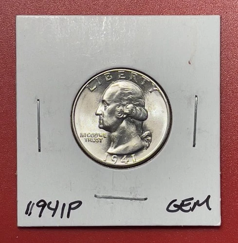 1941 P Washington Silver Quarter, Gem Uncirculated.