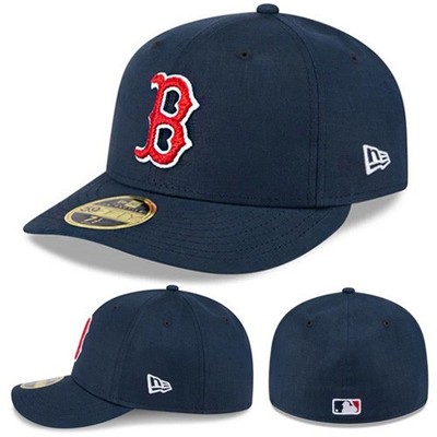 New Era Boston Red Sox Navy Fitted Hat Snake Scale Logo MLB Low Profile Cap