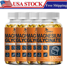 Magnesium Glycinate 1330mg - 120 Capsules For Sleep, Stress Relief Support Bone