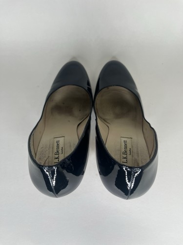 LK Bennett London Womens Blue Patent Leather Pumps Heels Size 38 US 7 Round Toe - Picture 11 of 16
