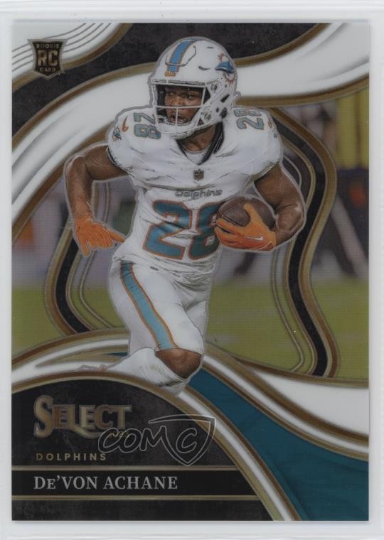 2023 Panini Select Club Level White Prizm 10/35 De'Von Achane #274 04ac