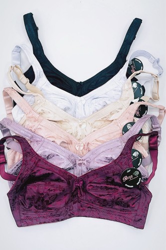 6er-Pack Comfort Style Damen Vollschale ohne Bügel Softcups kabellos 34B Satin Set - Bild 16 von 16