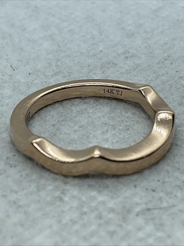 HANDMADE Solid 14K Rose Gold Ladies Textured FOREVER WAVE Wedding Band Ring 3.9g - Picture 7 of 23