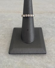 Beautiful Vintage Sterling Silver 925 Signed CZ Ring Band Sz 5