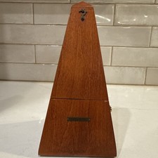 Working Vintage Wood SETH THOMAS Metronome Music Piano Windup w/front cover