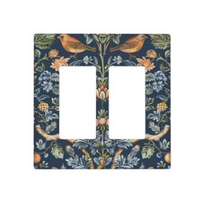 Yamxbfa William Morris Dark Blue 2 Gang Rocker Plate