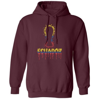 Ecuador Trophy Splash Graphic Soccer Fans Tribute Unisex Hooded Sweatshirt
