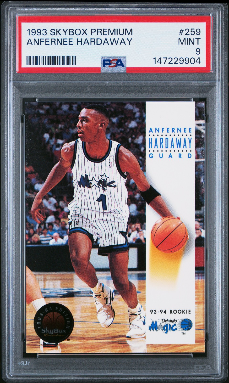1993 SKYBOX PREMIUM #259 ANFERNEE HARDAWAY ROOKIE RC PSA 9