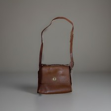 Vintage Coach Court Bag 9870 British Tan Leather Crossbody Satchel USA Made Flap