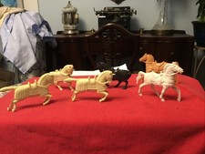 Lot Of 6 Plastic Jousting Horses. Rare