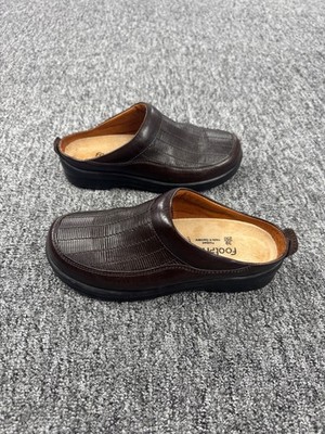 Footprints by Birkenstock Ashby Clogs Women 39 US 8 Brown Leather Textured Mules