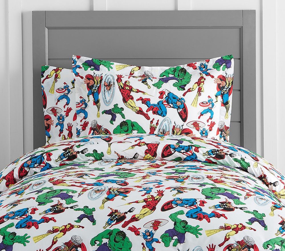 Pottery Barn Kids Social Share Icon Marvel Duvet Cover & Sham Full Size