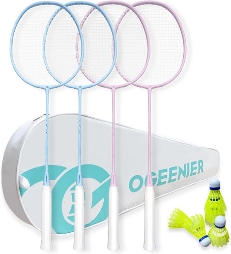 4 Knuts Racket Badminton Rackets Set of 4 for Beginner, 4-Player Badminton Set with 4 ...