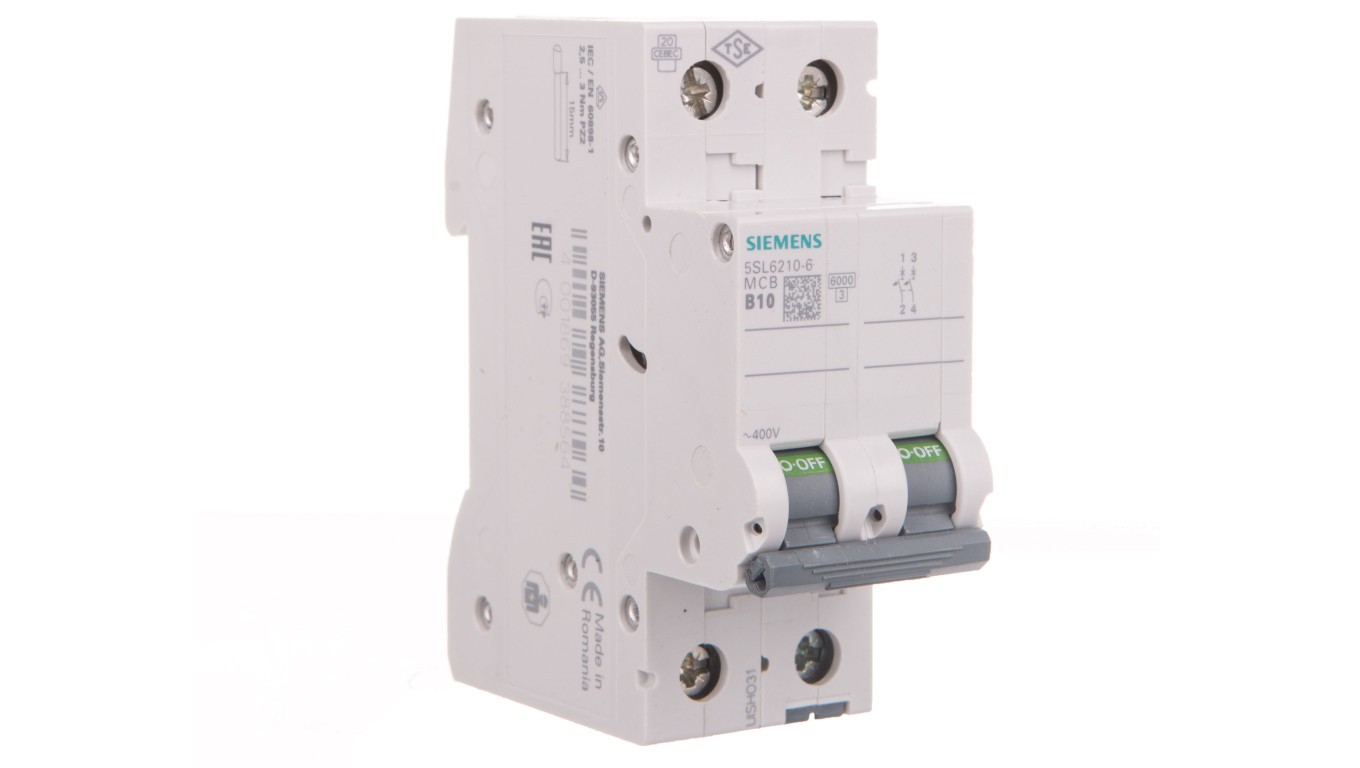 Overcurrent Switch 2P B 10A 6kA AC SENTRON 5SL6210-6